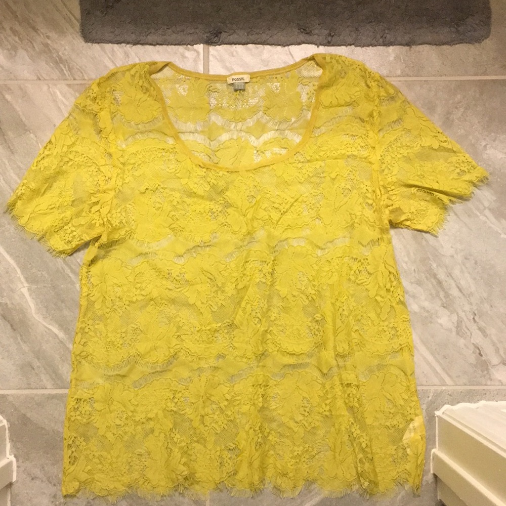 Laced yellow top